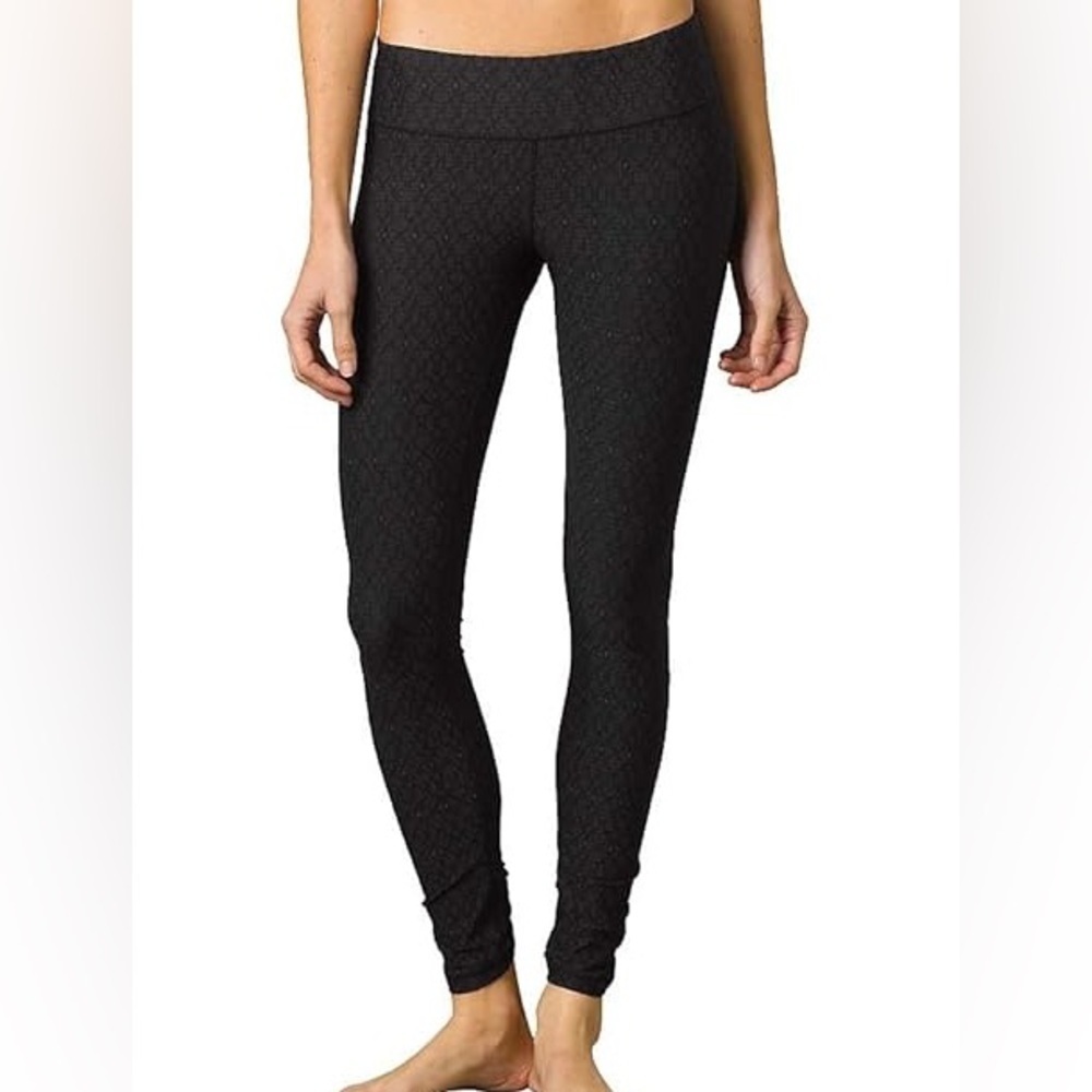 Prana Black Print Leggings size medium